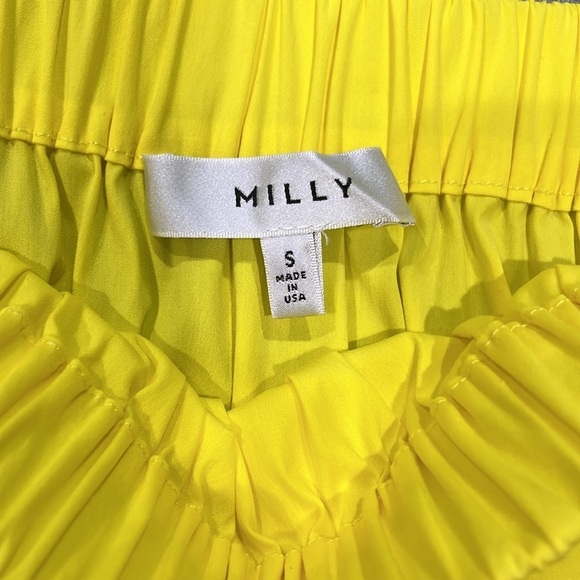 Milly Bow Sleeve Details Off-the-Shoulder Elasticized Neckline Yellow Top Sz S - Picture 6 of 8